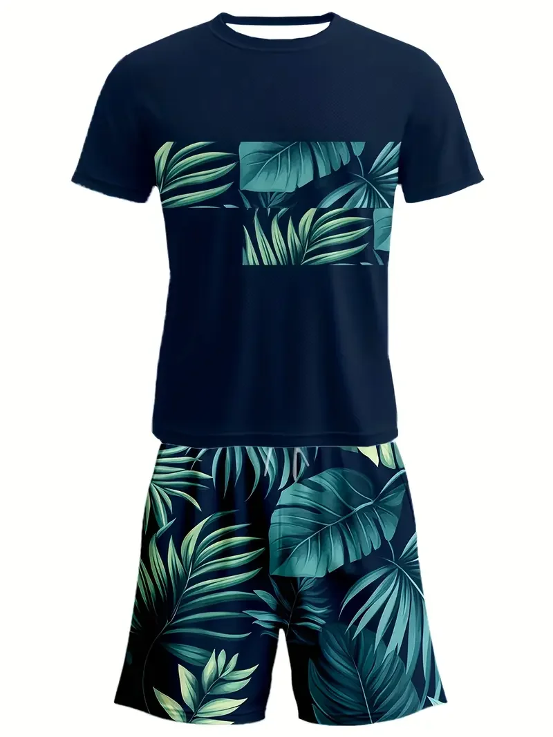  fashion 2025 Summer chic Men's casual sports suit Hip hop street style outdoor activity 3D printed T-shirt shorts set 