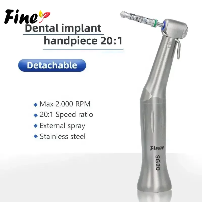 Dental Implant Handpiece Against Contra Angle for Implantation Compatible with NSK SG20