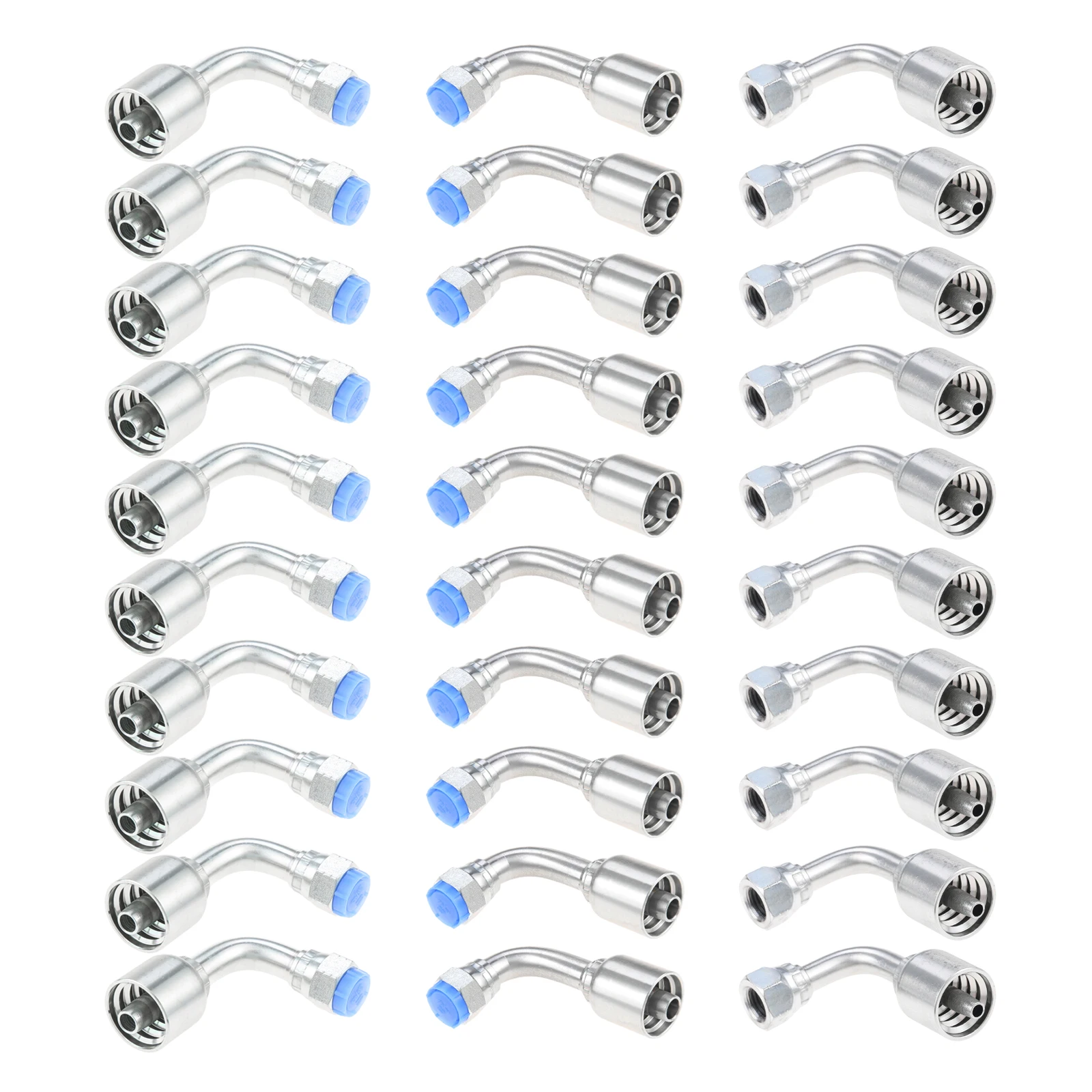 10 PCS Carbon Steel 90° Hydraulic Hose Fittings for 1/2
