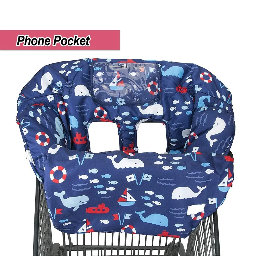 2in1 Shopping Cart and High Chair Cover for Baby with Padded Design Fold'n Roll Portable Style Includes Free Carry Bag Ideal fo