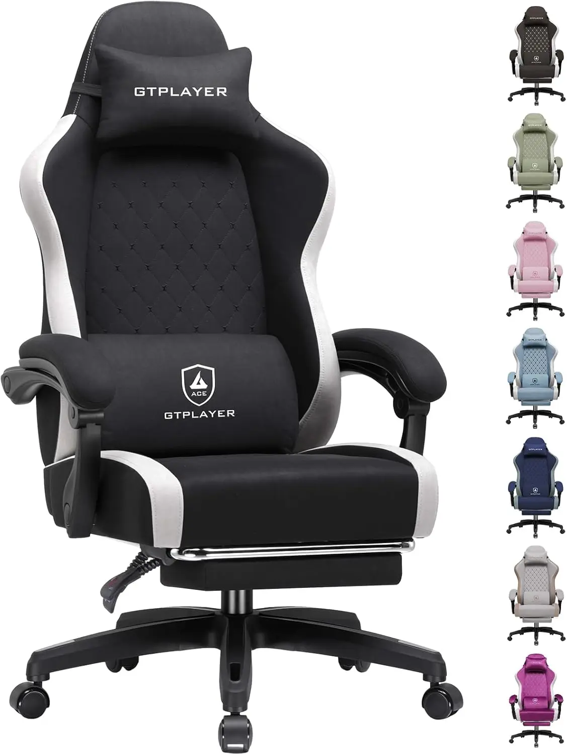 Ergonomic Gaming Chair with Footrest, High Back Recliner 350lbs, Adjustable Home Office Computer Chair, Black