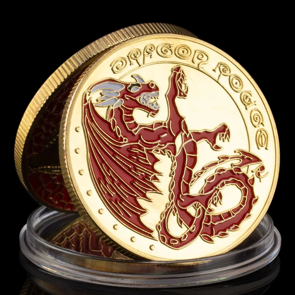 The Red Dragon Collectible Magic Souvenir Coin Gold Plated Souvenir Coin Collection Gift Commemorative Coin