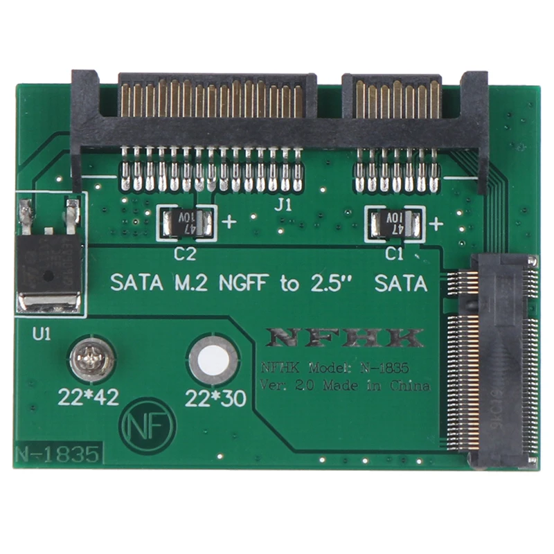 1Pc M.2 NGFF Ssd Solid State Hard Disk To Half High 2.5 Inch Sata3 Adapter Card.