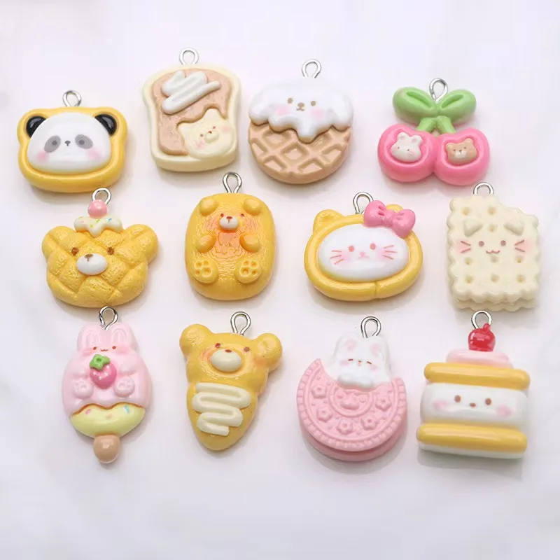 Kawaii Panda Resin Charms, Cute Cartoon Animal Dangles for DIY Earrings Keychain, Resin Pendants for Jewelry Crafting