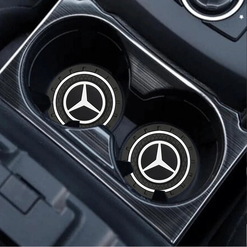 Car Coaster Water Cup Holder Anti-Slip Silicone Mat For Mercedes Benz AMG W203 W204 W205 W211 W212 W213 GLC GLA Car Accessories