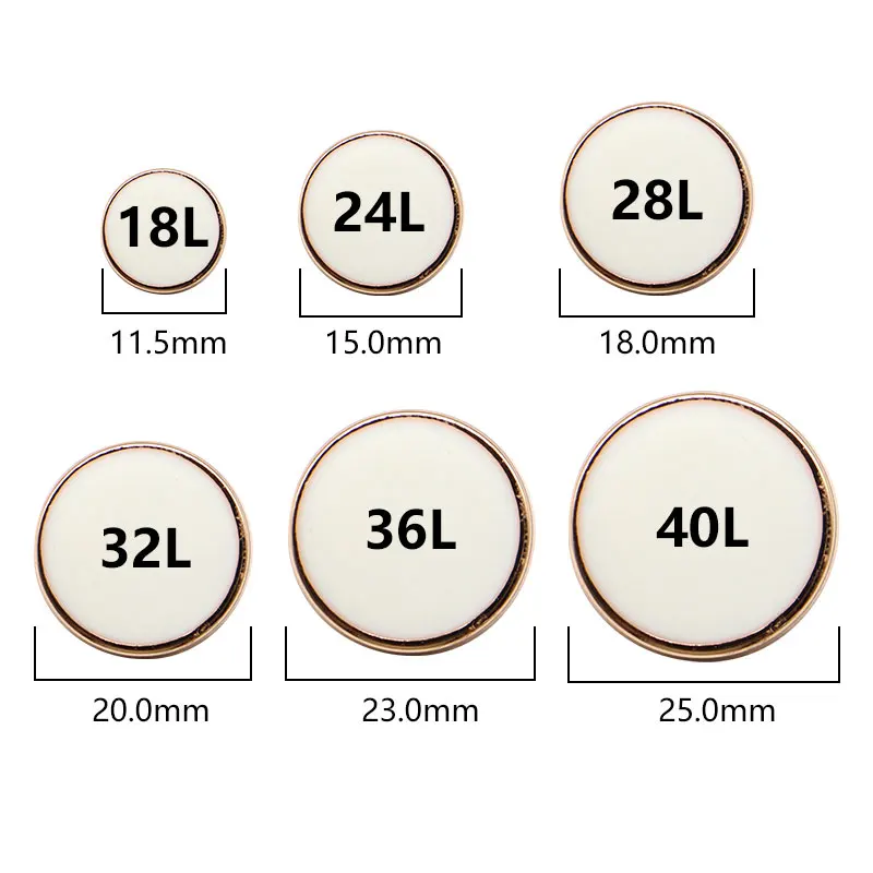 زر عرقوب معدني مستدير من سبيكة مسطحة ، لون أسود وأبيض ، معطف ، ملابس ، زخرفة حقيبة ، تصنعه بنفسك ، إكسسوار خياطة ، 10 من من سبائك معدنية مسطحة #2