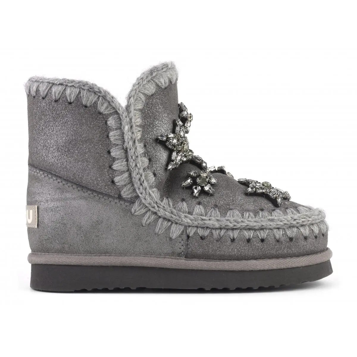 MOU women's snow boots original Eskimo 18 rhinestone star sheepskin flats winter ladies ankle boot