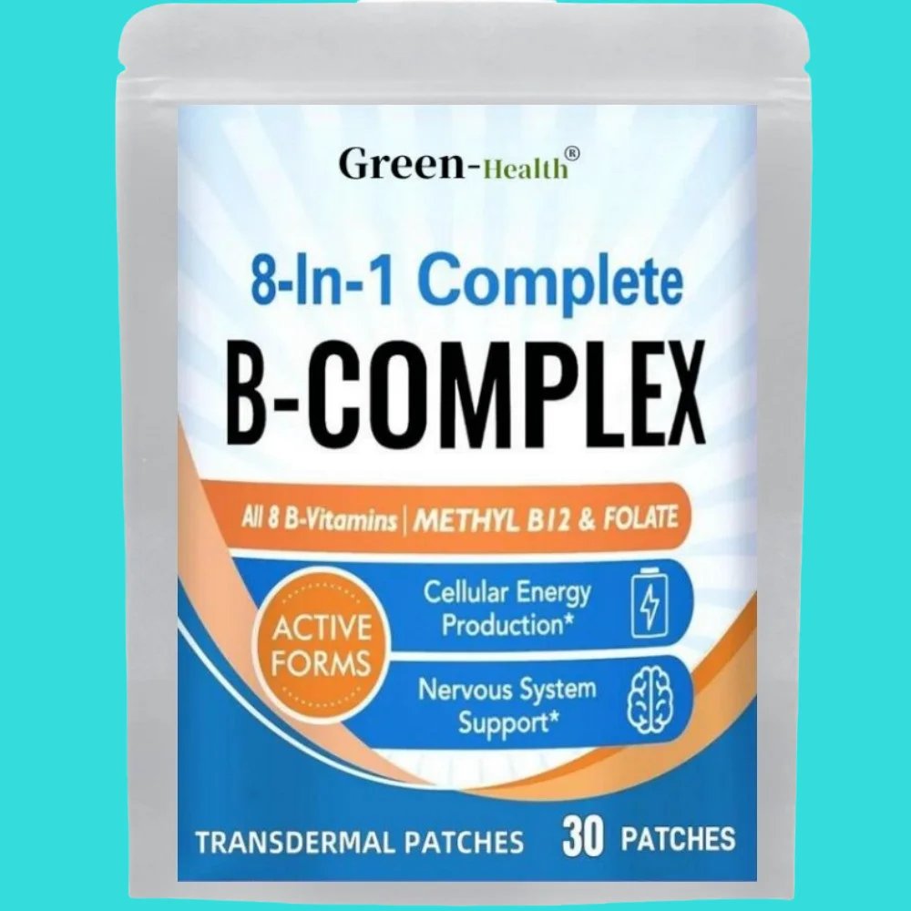 8-in-1 Complete B Complex Transdermal Patches Energy, Nerve, Blood Support – 30 Patches One Month Supply