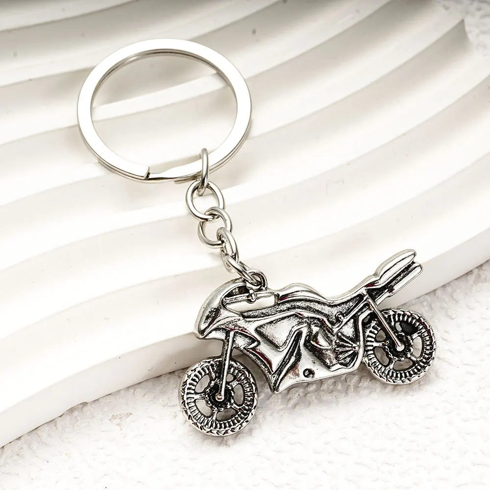 Creative Moto 3D Simulation Keyring Pendant Motorcycle Hobby Metal Stainless Steel Keychain Backpack Pendant Key Ring Chain Gift