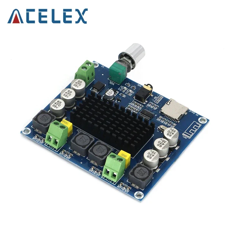 XH-A105 Беспроводной Bluetooth 5,0 TDA7498 100 Вт + 100 Вт Плата цифрового усилителя мощности Стерео аудио Усилитель Поддержка TF-карты AUX