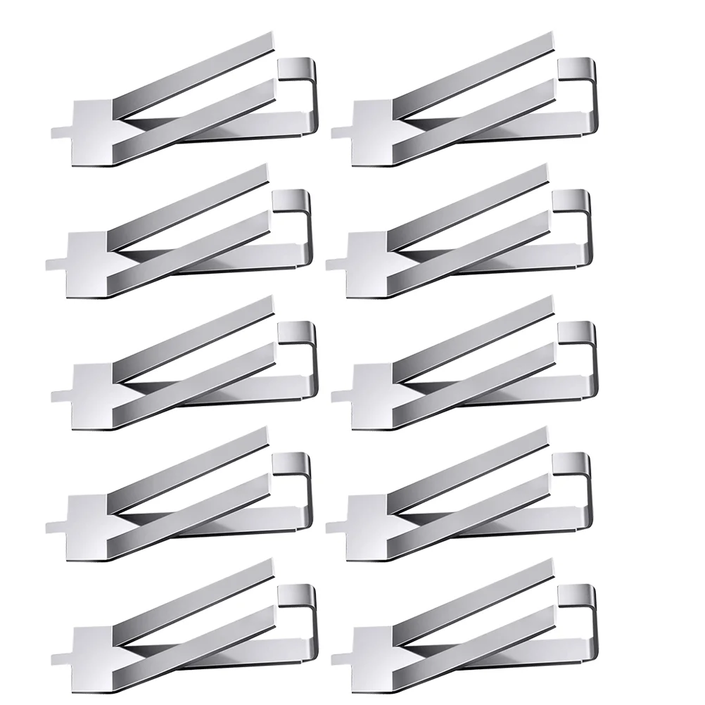 

10 Pcs Stainless Steel Glass Clip Photo Frame Platform Stable Universal Clamps Bed Fixation Retainer