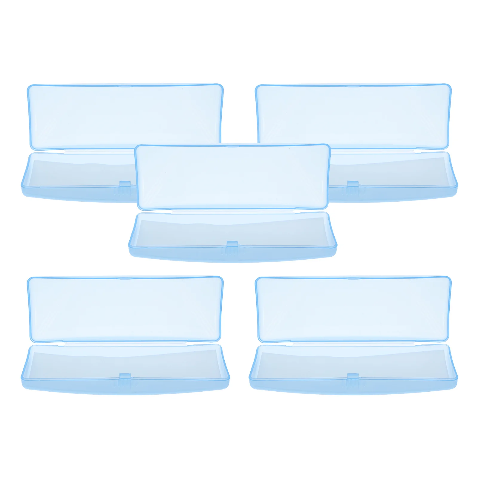 

5pcs Glasses Case Portable Transparent Plastic Eyeglasses Box Anti-Pressure Scratch Resistant For Kids Adults Unisex Fit Most