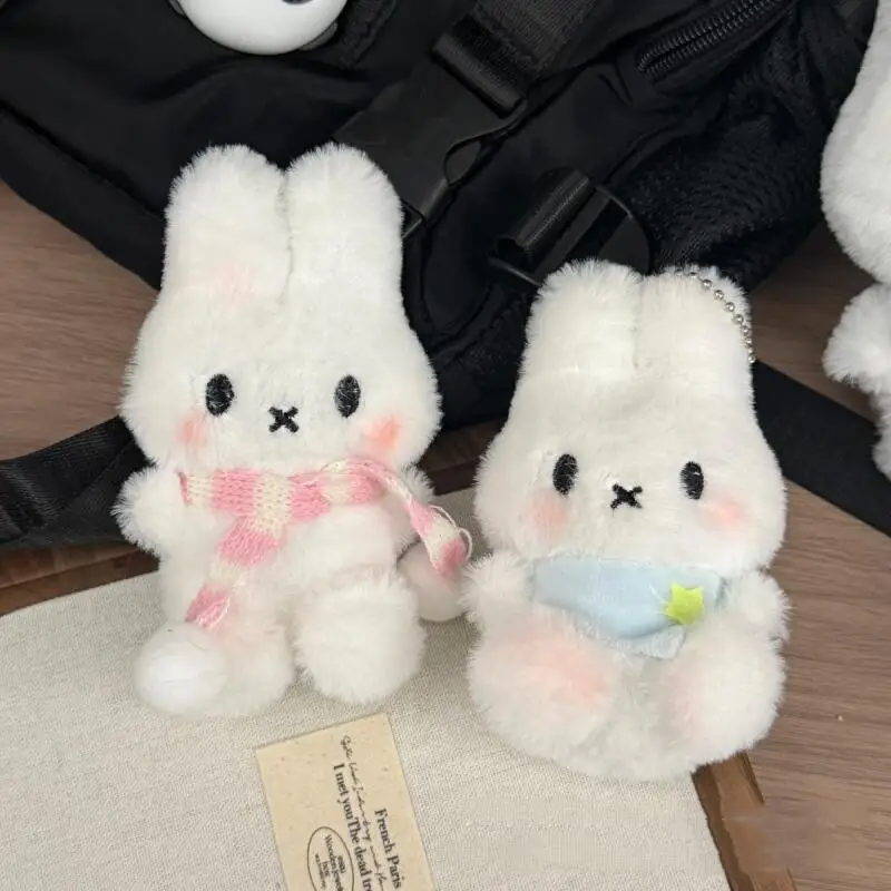 Cartoon Miffy Plush Keychain Multi Functional Cute Stuffed Toy Anime Rabbit Backpack Zipper Decoration Plush Doll Birthday Gift