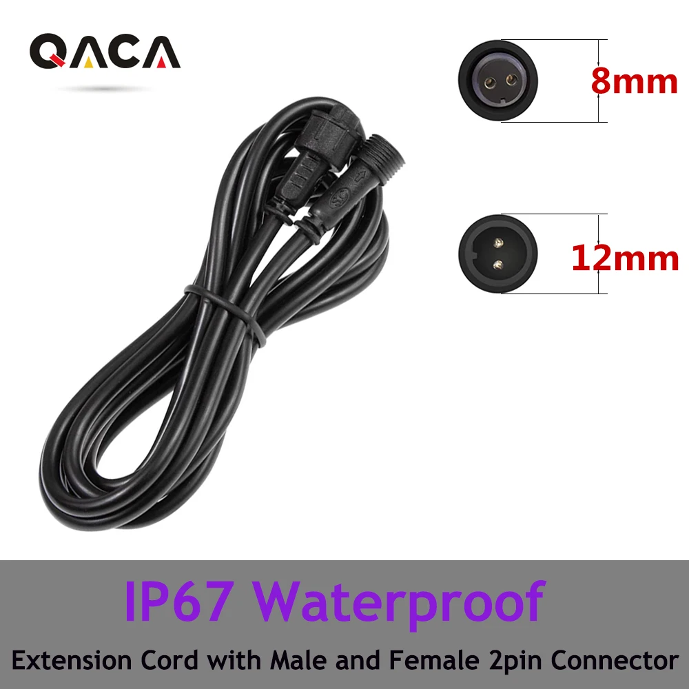 10-Pack 2PIN 1meter/2meter/3meter IP67 Waterproof Extension Cable/Connect Wire/Power Cord for Single Color LED Light