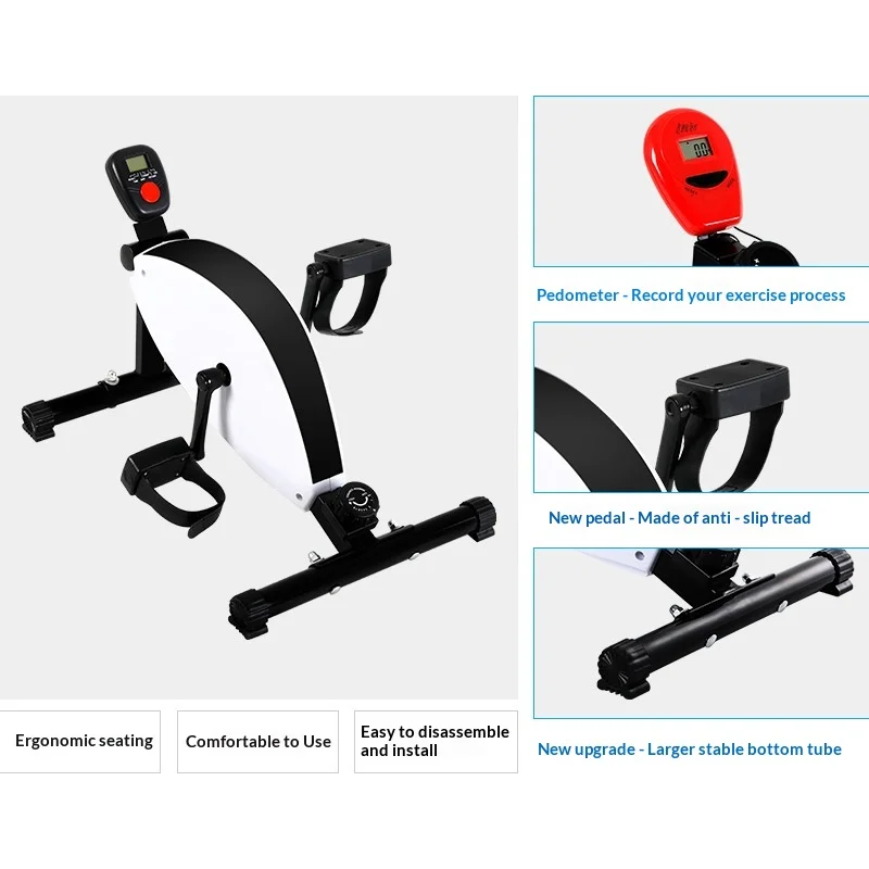

Under Desk Bike Home Mini Leg Rehabilitation Training Elderly Upright Steel Fitness Bike Magnetic Control Exercise Bike