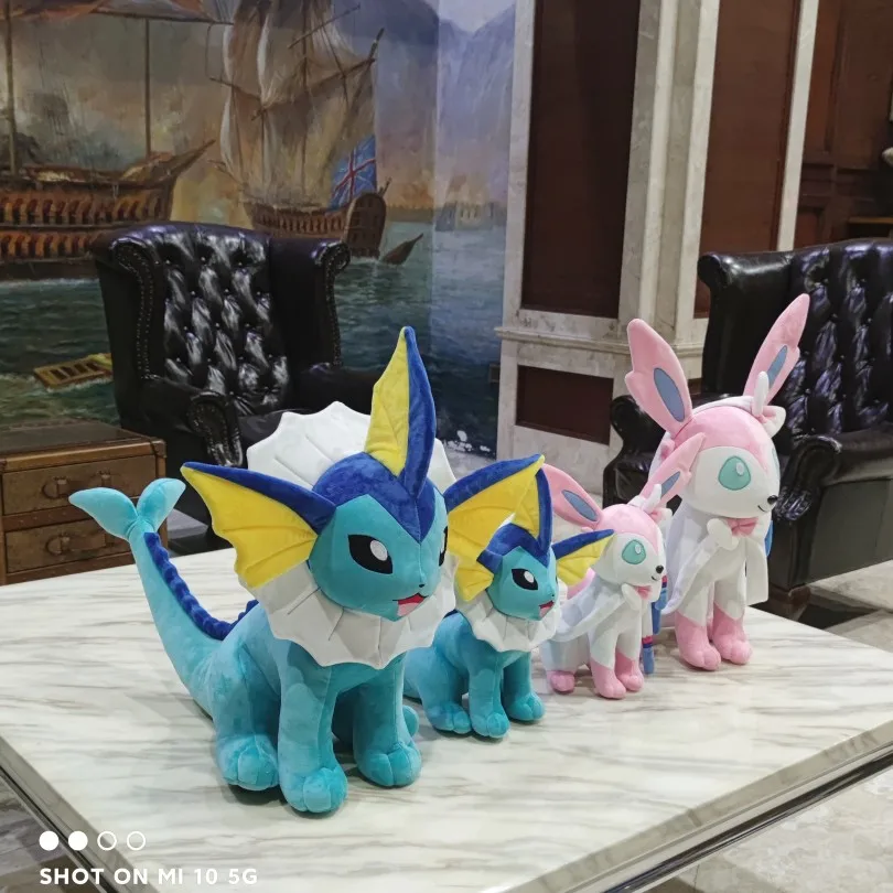 2023 New  Japan Cartoon 100cm Large Vaporeon Plush toy High Quality Stuffed Animals doll Children's Birthday Gifts