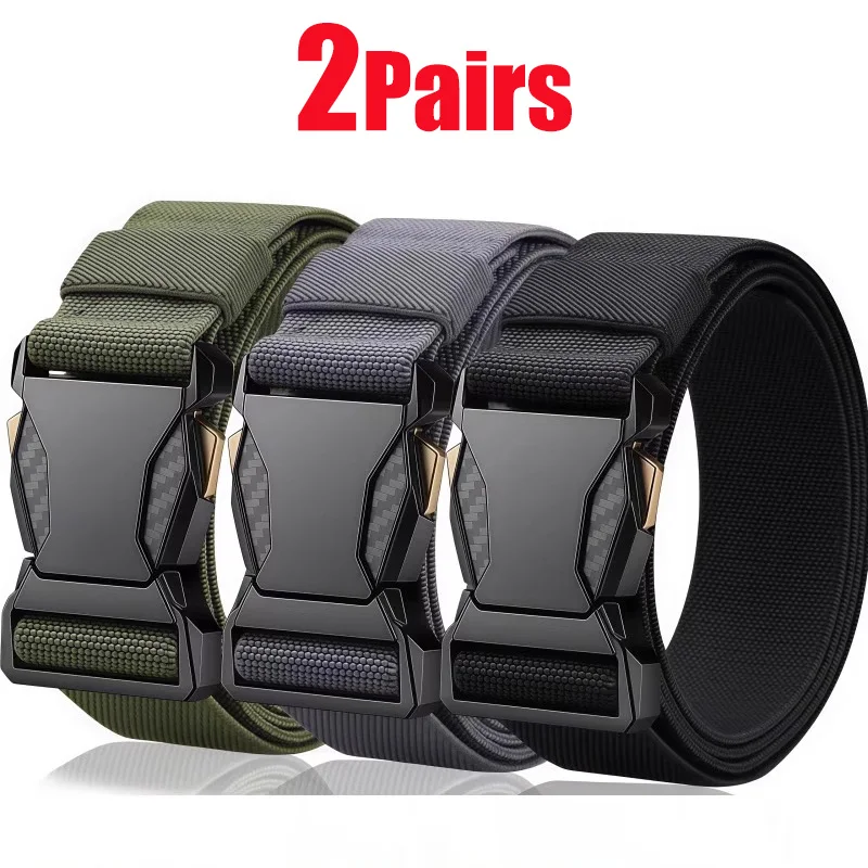 

Новый ремень с автоматической пряжкой, холщовый тактический ремень с быстрым расстегиванием, для рабочей одежды, повседневной носки, военной подготовки, черный ремень для мужчин