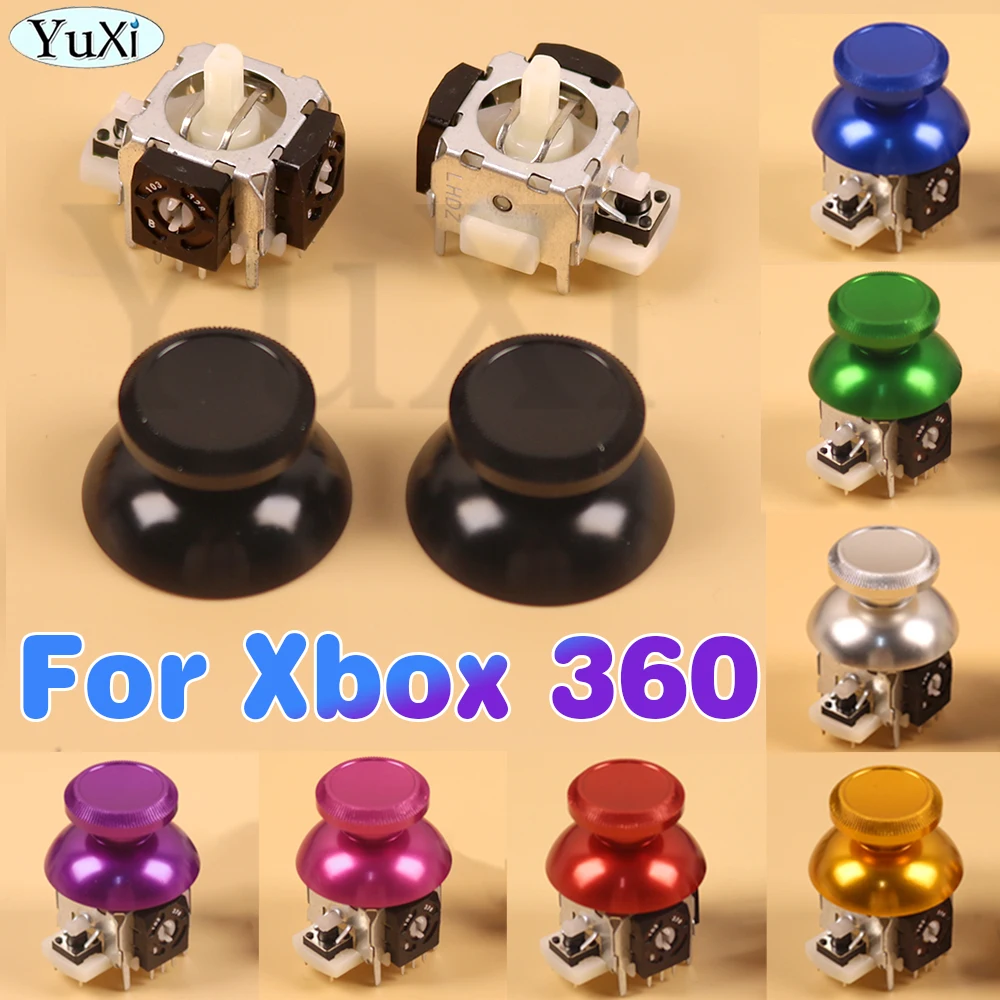 

1Pair for Xbox 360 3D Joystick Module Sensor Aluminum Metal Analog Thumbstick Grip Cap Potentiometer Gamepad Controller Replace