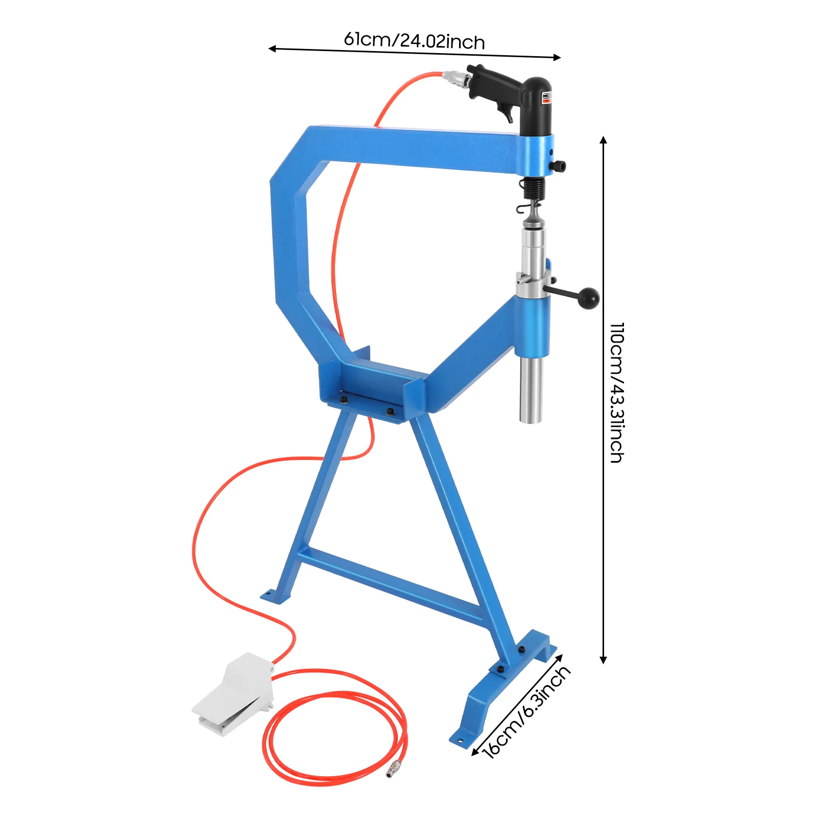Pneumatische schavenhamer, robuuste ijzeren dunne plaatvormmachine, pneumatische schavenhamer met pedaal en standaard