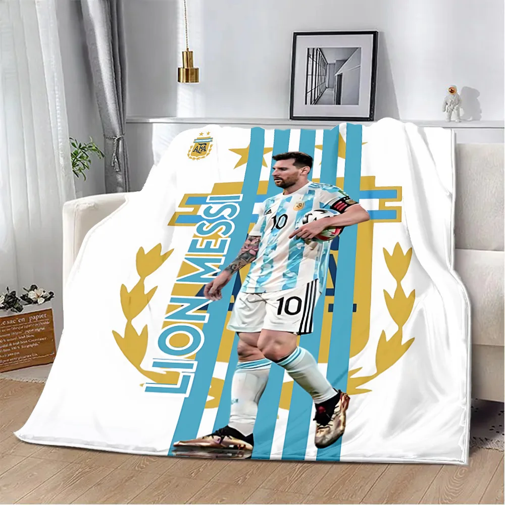 Football L-LionelS M-MessiS Printed Blanket Picnic Blankets Warm Blanket Soft and Comfortable Blanket Home Travel Birthday Gift