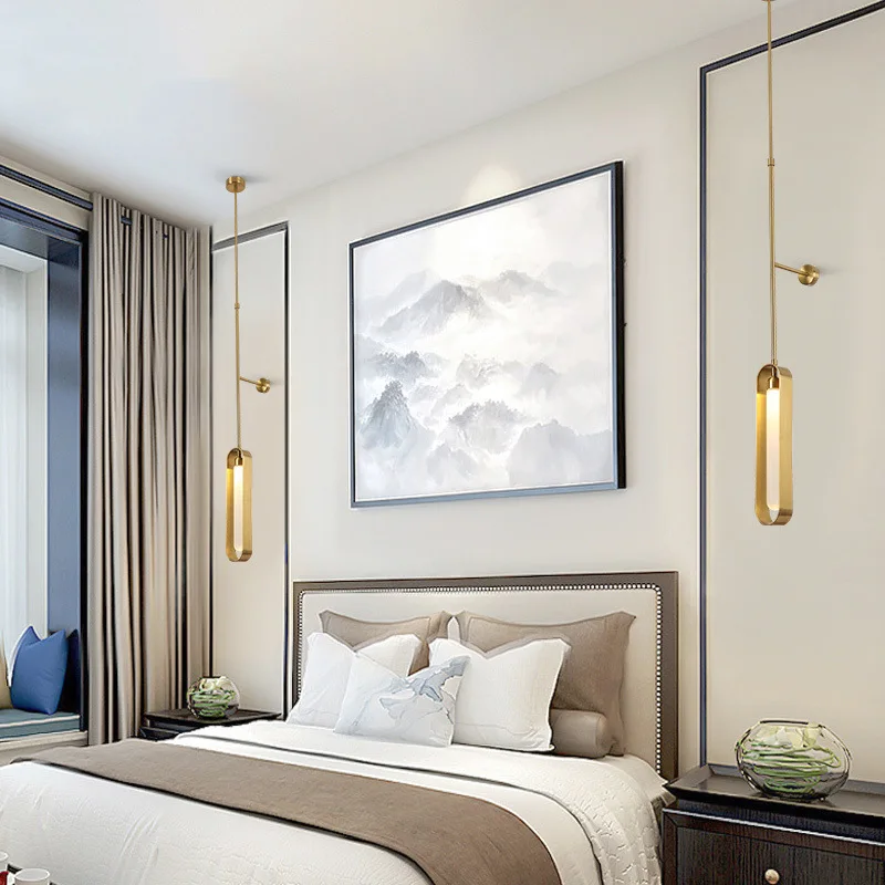 Creative LED Wall Light Height Adjustable Living Room Bedroom Dining Hall Study Homestay Sconce Gold