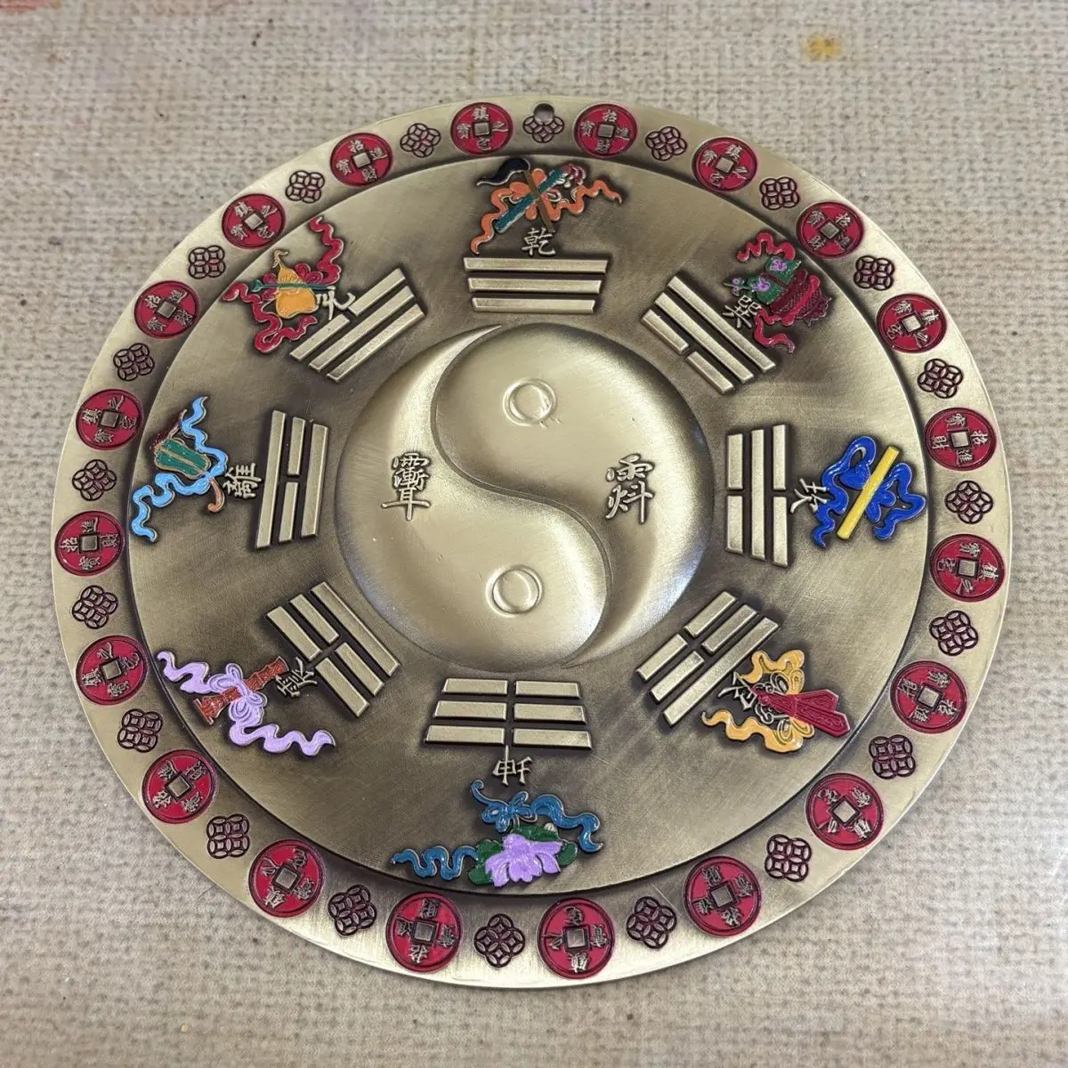 Kirin Mountain Brass Sea Town Bagua Ornament Taiji Lucky Treasure Taishan Town Home Dare to be a pendant jewelry