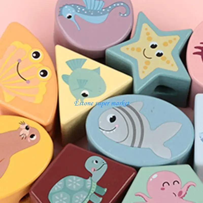 090B Kids Lovely Animal Design Beads Toy Improve Intelligence Educational