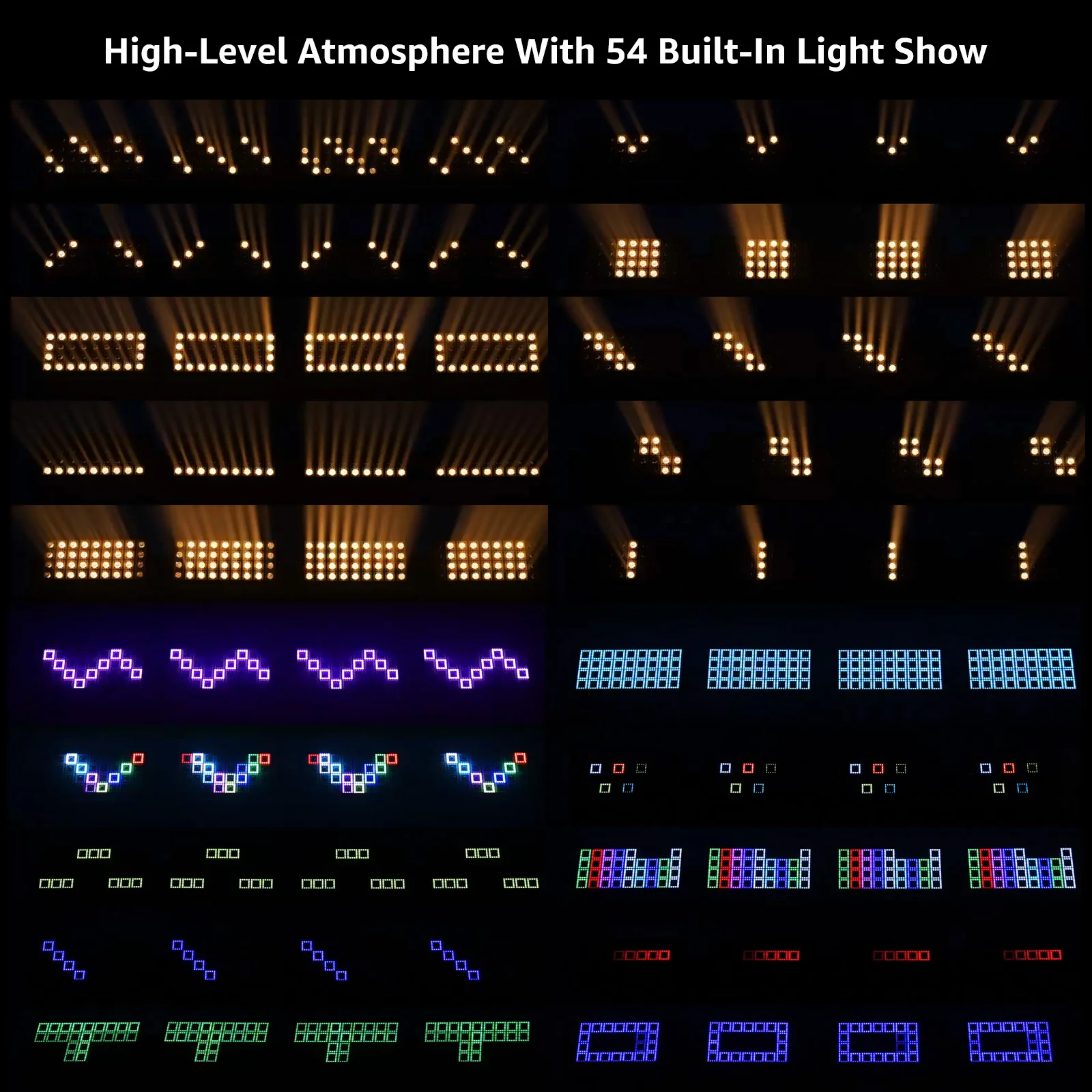 Imagem -03 - Yiflamefly-luzes do Palco com Swinging Square Laser Wash Iluminação Efeito Cortina Luz Branca Quente 648 Pcs 5050rgb 36 Pcs