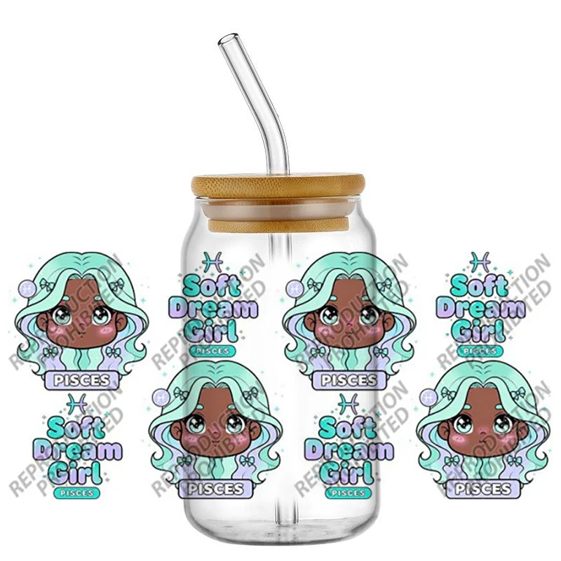 

New Style Constellation theme DIY Decals 3D Transfers Stickers 16oz UV DTF for Glasses cup Wraps Easy to Use