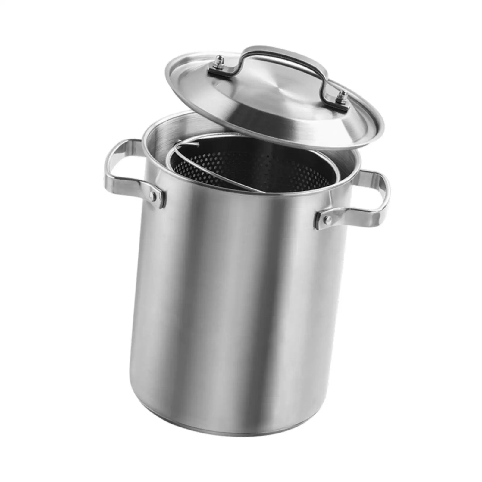 

Многофункциональная фритюрница из нержавеющей стали с корзиной для ситечка и крышкой с двойной крышкой