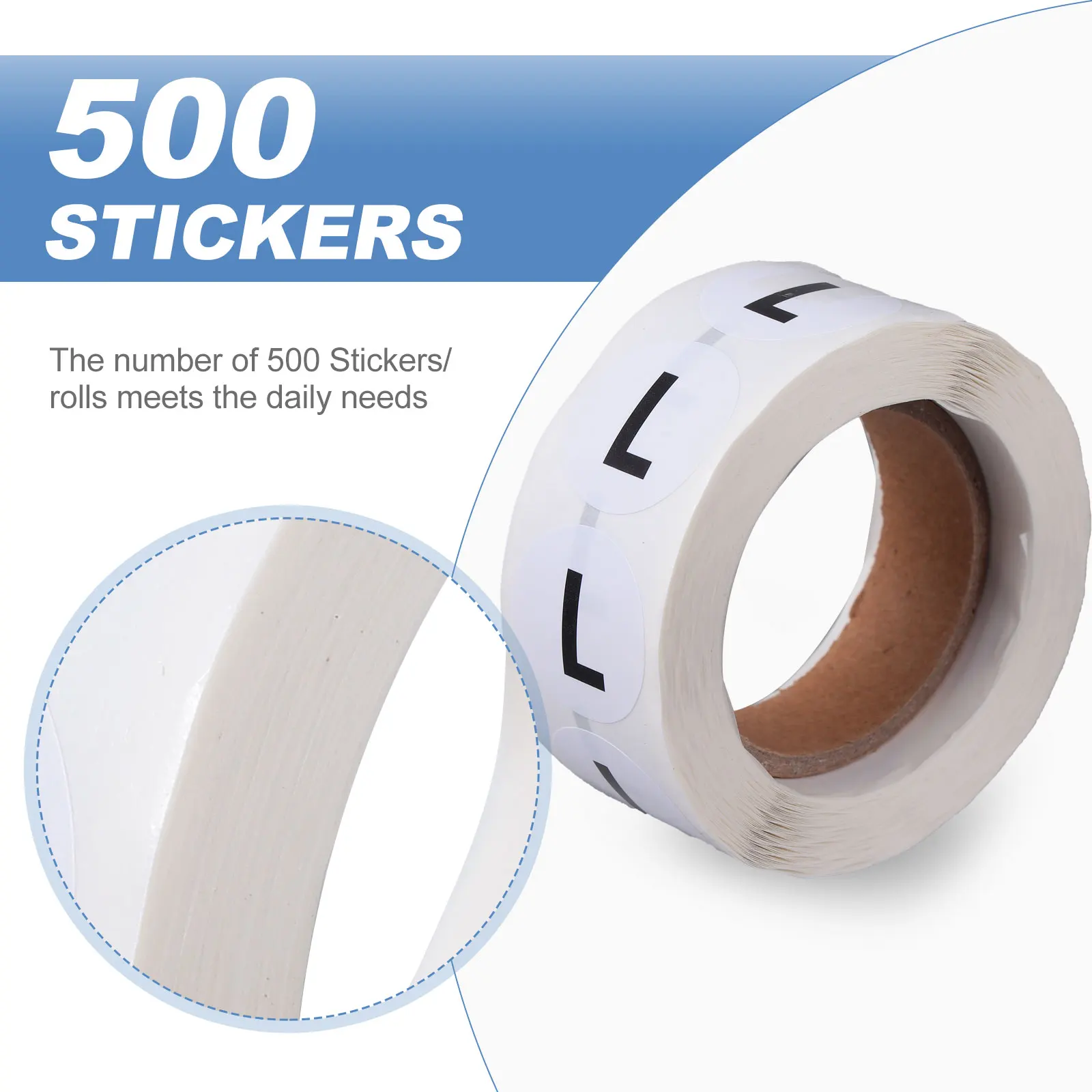 2 Rolki Naklejek Rozmiarów Odzieży Dziecięcej Białe Bezpieczne Okrągłe Etykiety Suficjentna Ilość Różne Rozmiary Wyraźnie Wyświetl Rozmiar Odzieży