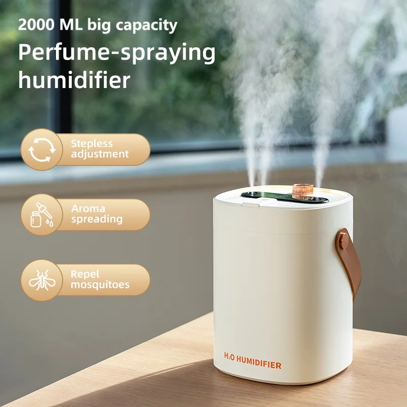 High Quality Intelligent Humidifier Water Mist Spray Smart Humidifier Diffuser 2L Big Capacity Usb Charging Air Humidifier Gifts