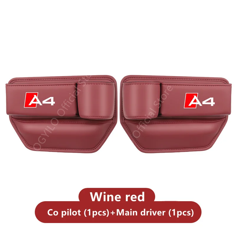 Boîte de rangement latérale de remplissage de crevasse de console multifonction avec porte-gobelet, poche de rangement pour Audi A4, espace de siège de voiture