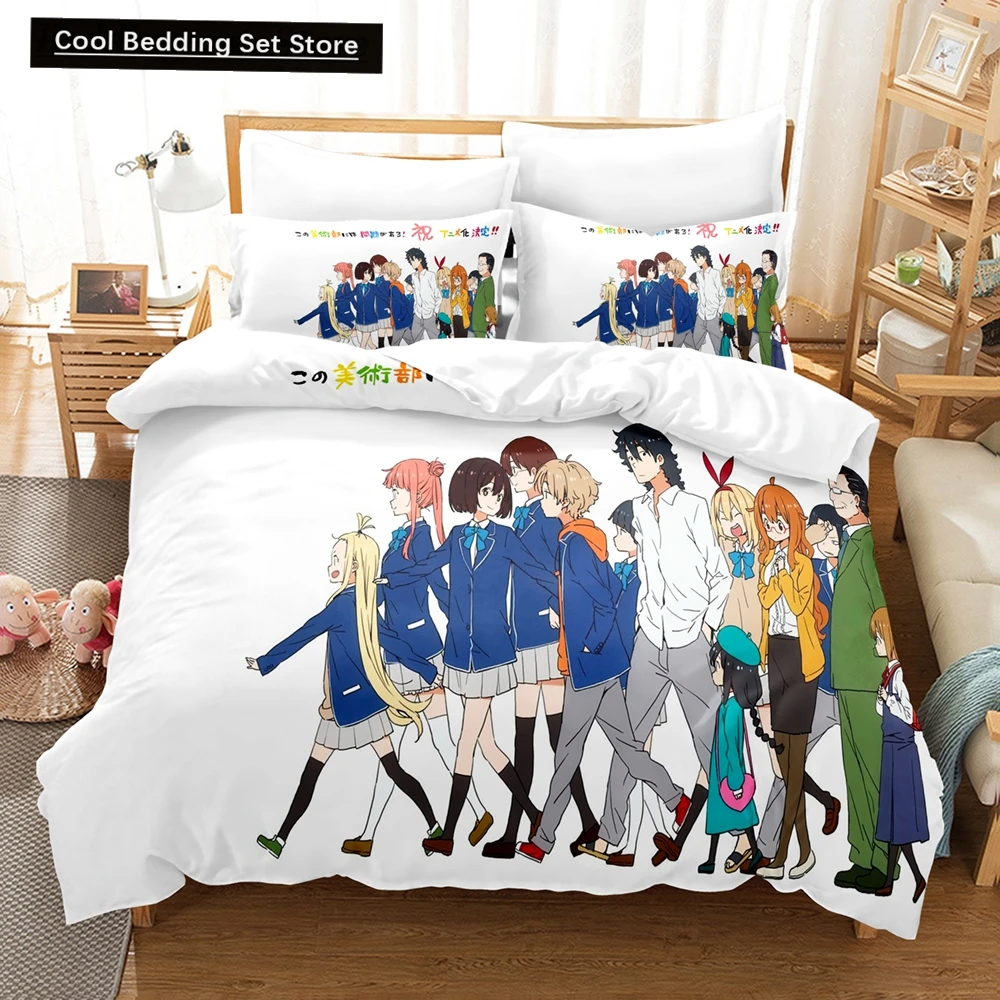 

3D Print Anime Girls This Art Club Has A Problem Bedding Sets Duvet Cover Set With Pillowcase Twin Full Queen King Bedclothes