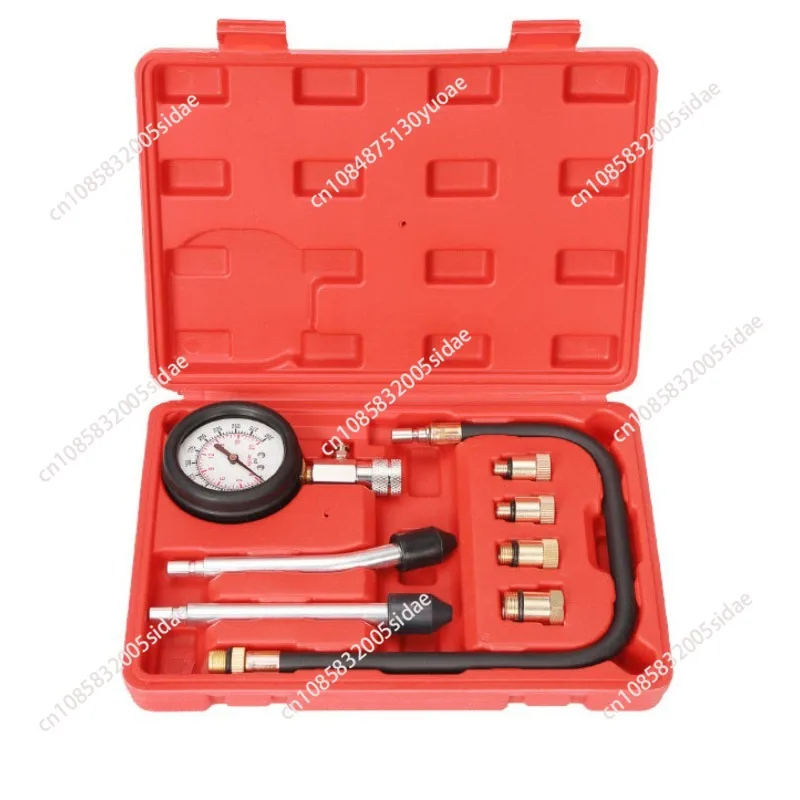 Cylinder Test Pressure Gage Tool Set | Engine Compression Tester Gauge Kit with Adapters for Testing