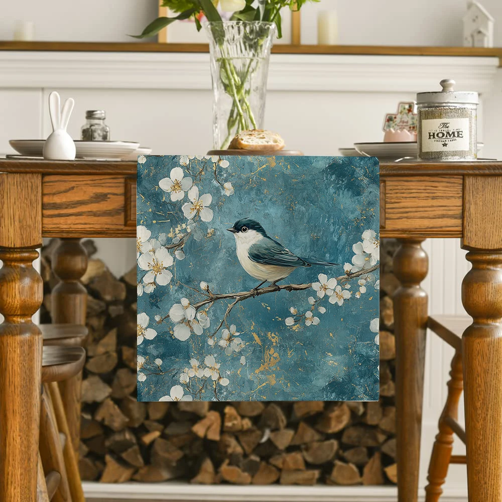 Bird and Flower Branch Table Runners Tablecloth Home Decoration Dining Tables Table Runner Wedding Party Tablecover
