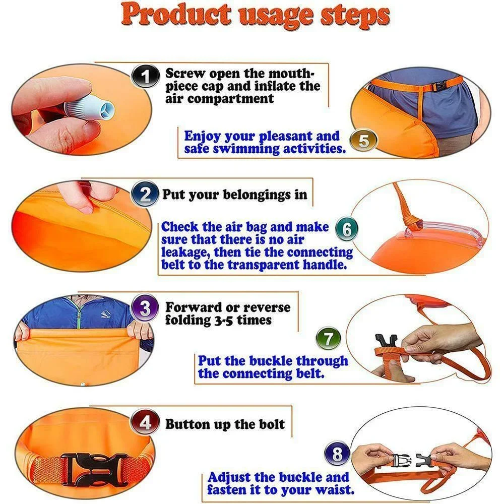 Открытый безопасный плавательный буй, многофункциональная поплавковая сумка с поясным ремнем, водонепроницаемая сумка для хранения спасательного пояса из ПВХ для водных видов спорта