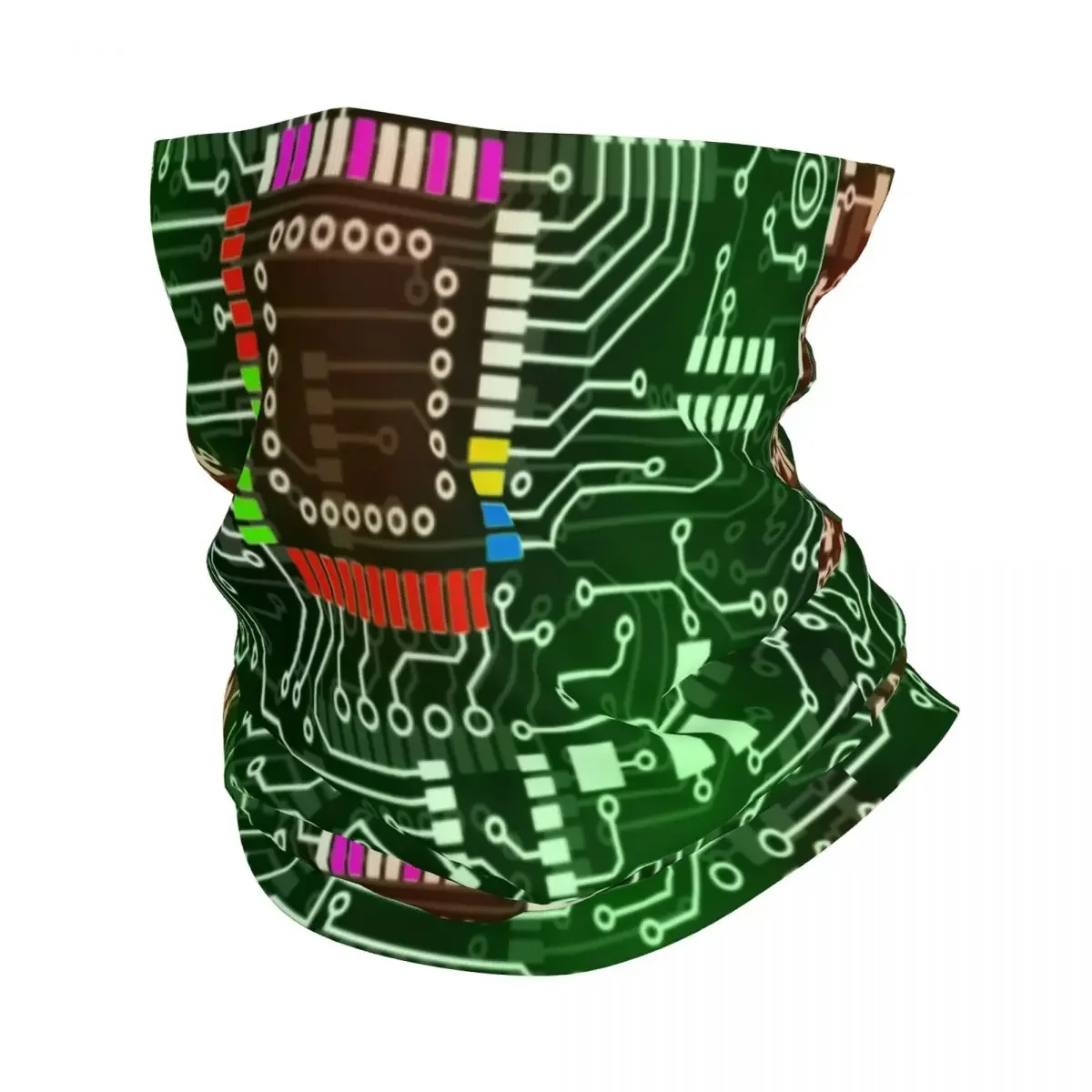 Circuit Board Geek Developer Bandana Neck Warmer Women Men Winter Ski Tube Scarf Gaiter Computer Motherboard Tech Face Cover