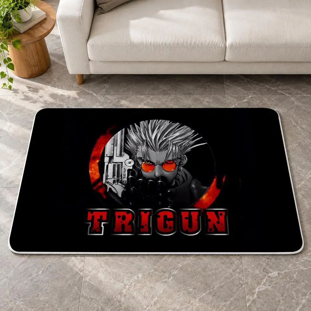 Cool Anime T-Trigun Floor Mat Flannel Rug Soft Non Slip Door Mat for  Bedroom Living Room Entryway Home Decor Gift