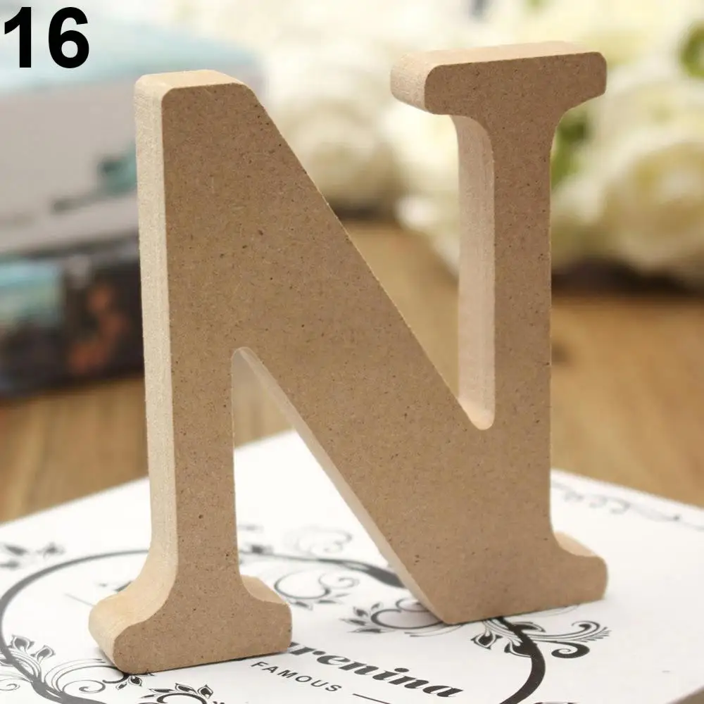 10cm A-Z Wood Wooden Letters Alphabet Wedding Birthday Party Diy Home Decor Personalised Name Design Freestanding Wood Alphabets