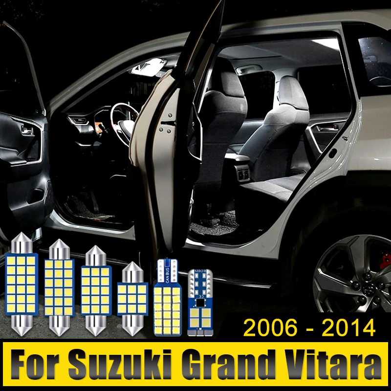 

For Suzuki Grand Vitara Grand Nomade Escudo 2006-2013 2014 12PCS Car Reading Lights Trunk Courtesy Lamps License Plate Bulbs