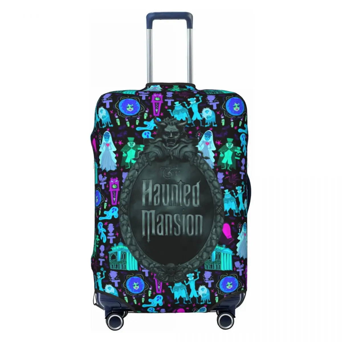 

Funny Haunted Mansion Sign Luggage Cover Protector Washable Travel Suitcase Covers