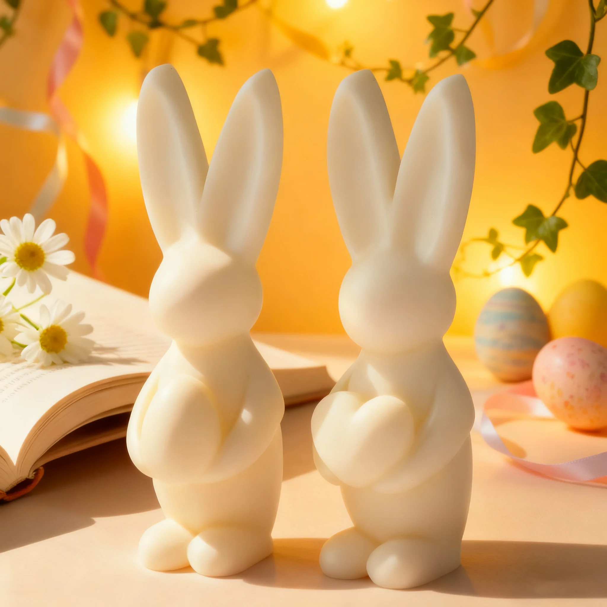

Easter 3D Bunny Mold Silicone Rabbit Egg Heart Aromatherapy Candle Resin Plaster Mould for Easter Home Decor Art Project Gift