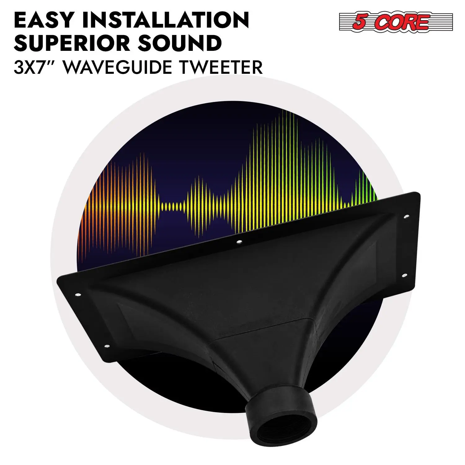 Heavy Duty 3X7 Inch Directivity Tweeter Exit Horn 4Pcs Throat Lens Easy Twist On/Off Installation - HISE 3X7 4Pcs