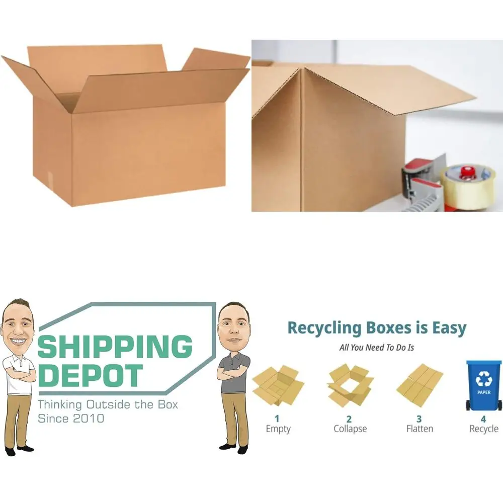 Corrugated Cardboard Boxes 24x15x12 Inches - Pack of 30 for Shipping, Mailing, Moving, and Cold Water Storage