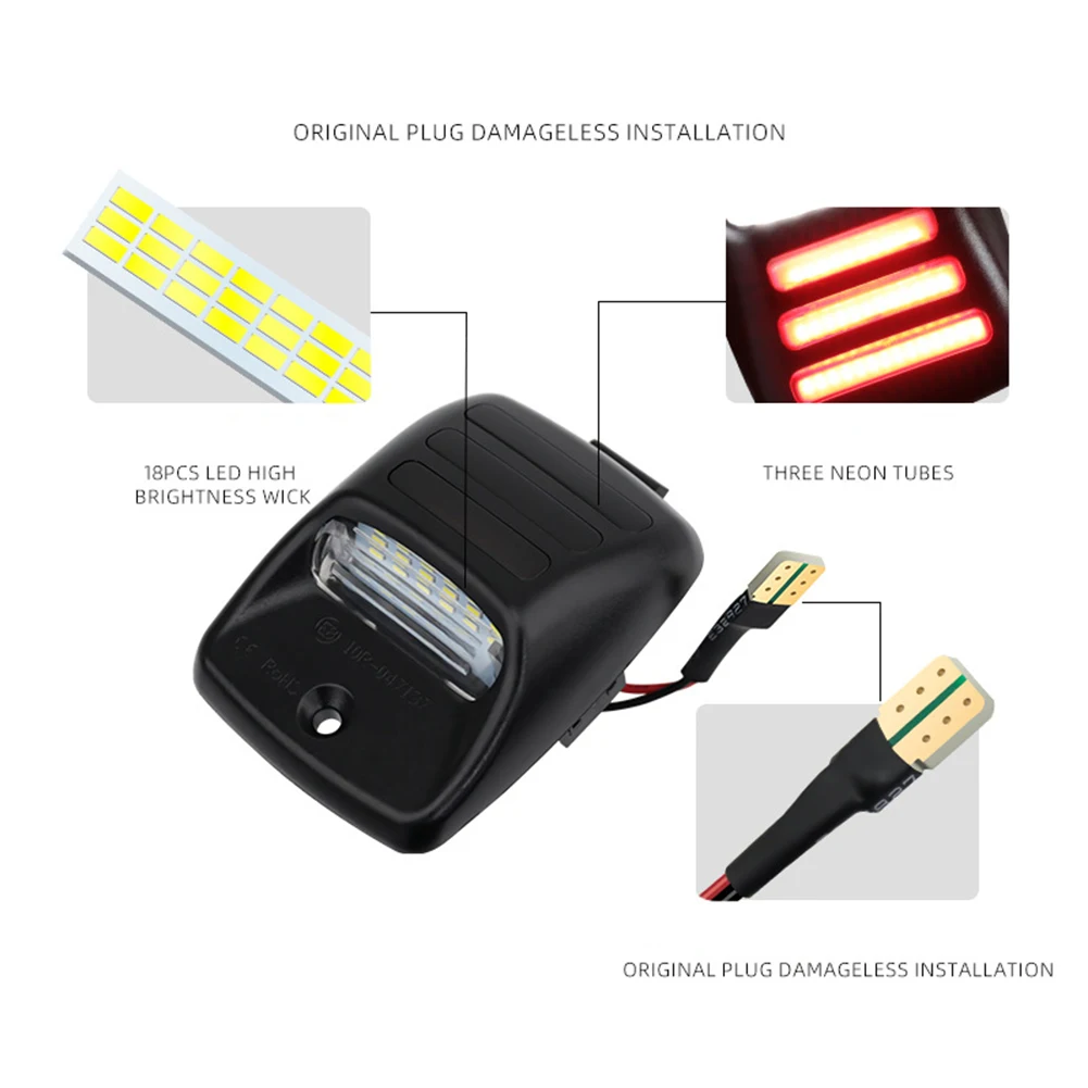 Brand New License Plate Light LED License Lamp Black Parts Replacement 12V 2.0*1.75*1 Inch 2pcs Accessories For Tacoma 2005-2015