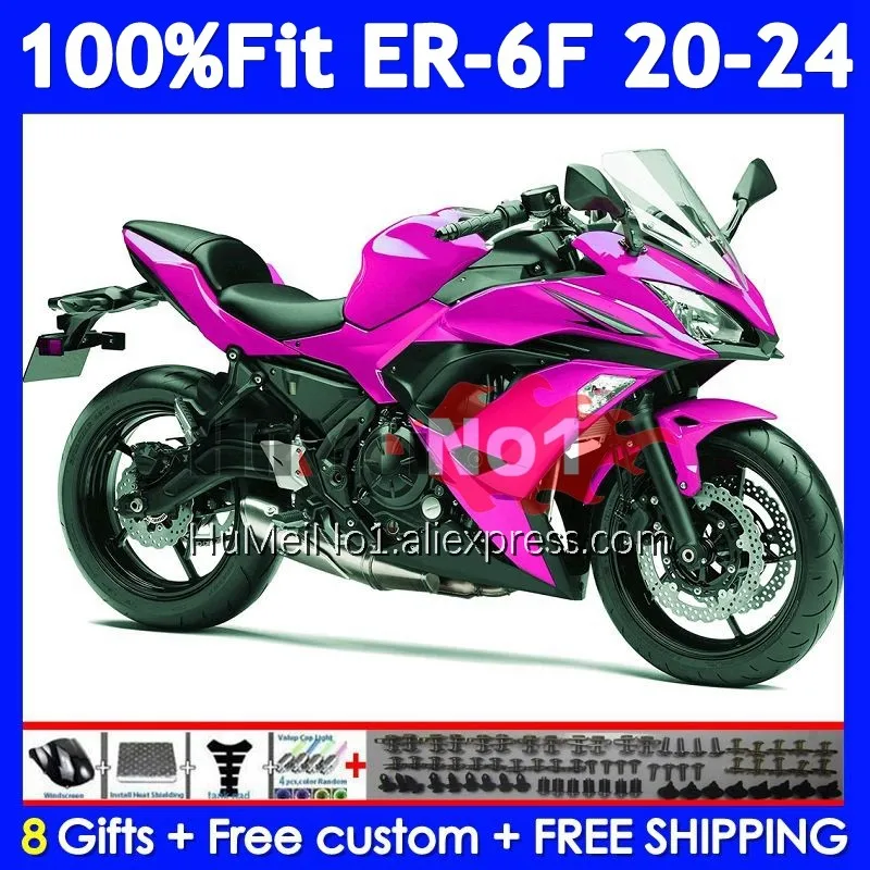 Injection Body For KAWASAKI NINJA 650R ER6 ER 6F ER6F 20 21 22 23 249No.38 ER-6F 650 R 2020 2021 Rose Pink 2022 2023 Fairing