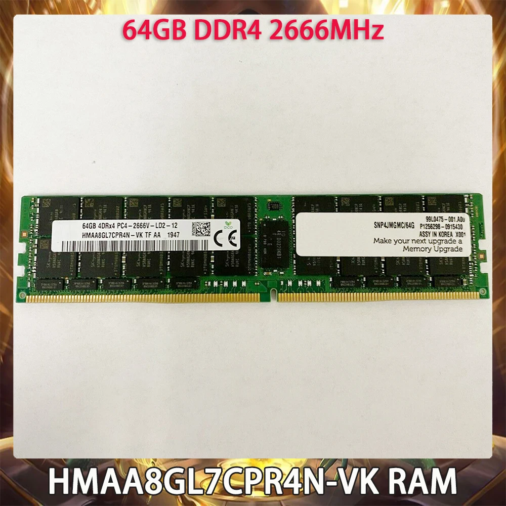 For SK Hynix HMAA8GL7CPR4N-VK 64GB DDR4 2666MHz RAM 4DRX4 PC4-2666V EC LR Memory