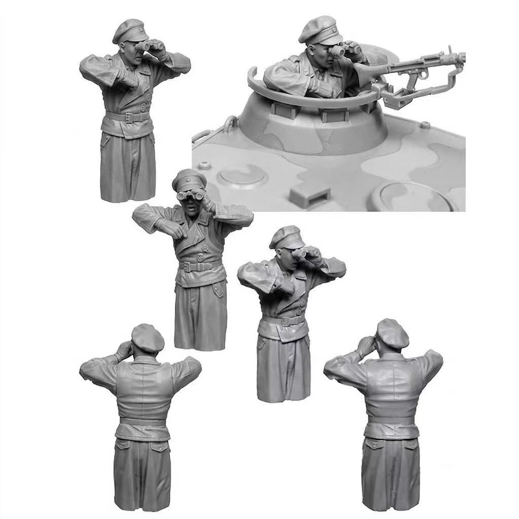 Miniature Toy 1/35 Resin Soldier Kit History Mini Tank Commander GK Figurine Diorama Unassembled and Unpainted DIY Modeling