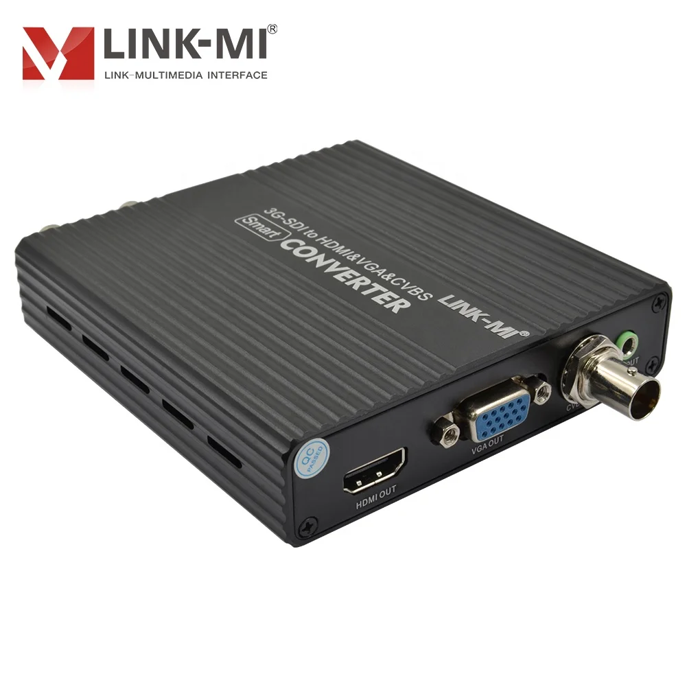محول SDI الذكي إلى HDMI/VGA/AV مع قائمة OSD للتحويل غير المتماثلة التلقائي PAL/NTSC وإدارة EDID